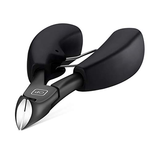 Toenail Clippers for Thick & Ingrown Toe Nails Heavy Duty Precision Nail Scissors Super Sharp Curved Blade Grooming Tool opove X5, Black
