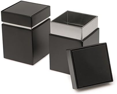 Caja de colour negro con tapa deslizante, diseño cuadrado: Amazon.es: Hogar