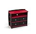 Legaré Furniture Children's Sturdy 4-Drawer Dresser, Storage Organizer for Kid Bedroom, Black and Red