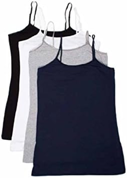 4 Pack Active Basic Women's Basic Tank Top navy/black/h.grey/white (Small)