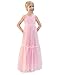 Jennifer and June Girl’s Tiered Tulle Tutu Twirling Princess Gown. Sizes 2T, 3T, 4T, 5T and 6T. (Light Pink Birthday Dress, 6T/7T)