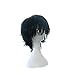 TOKYO-T Joker Wig Persona Cosplay Eyeglass Set Black Short Hair Accessory with Glasses