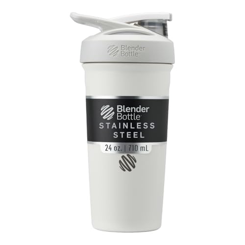 BlenderBottle Strada - Edelstahl Trinkflasche, Thermoflasche mit BlenderBall, Protein Shaker und Fitness Shaker, BPA frei, Doppelwandig, Vakuum isolie