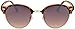 SOJOS Classic Clubround Shades Semi-Rimless Unisex Sunglasses with Metal Rivet SJ2031 with Tortoise Frame/Gradient Brown Lens
