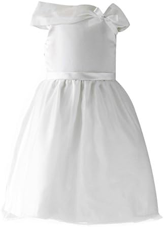 Miyalisa Little Girls' Vintage Style Satin and Tulle Flower Girl Pageant Dress Size 6-7T Ivory