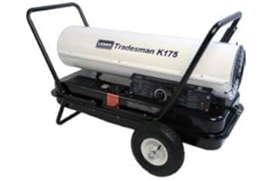 L.B. White Tradesman K175 Portable Forced Air Kerosene Heater w/Thermostat — Torpedo Salamander Heater for Garage & Workshop — 175,000 BTUH