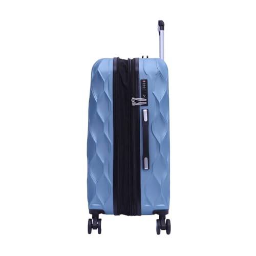 SANTINO Mala de Viagem Media 23kg Rígida ABS 4 Rodas 360º com TSA Leve Resistente Flexível Antifurto Azul Claro tamanho 24 polegadas