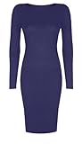 Vip Women's Long Sleeved Scoop Neck Midi Dress