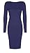 Vip Women's Long Sleeved Scoop Neck Midi Dress