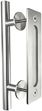 Stainless Steel Silver Barn Door Handle 12” And Pull Door Two-side Handles For Barn Door And Any Doors By Hardware Is Us
