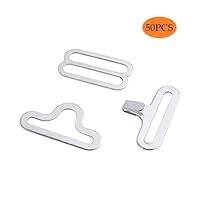 50Pcs Metal Lingerie Adjustment Strap Slides Hardware Sewing Clips Clasp Hook, Adjustable Bow Tie Hardware Clip Set,Metal Cravat Clip Hook Fastener,for Bra STRP Necktie Strap