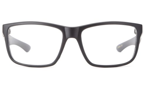 IG Men's Rectangular High Fashion Clear Lens Glasses in Matte Black