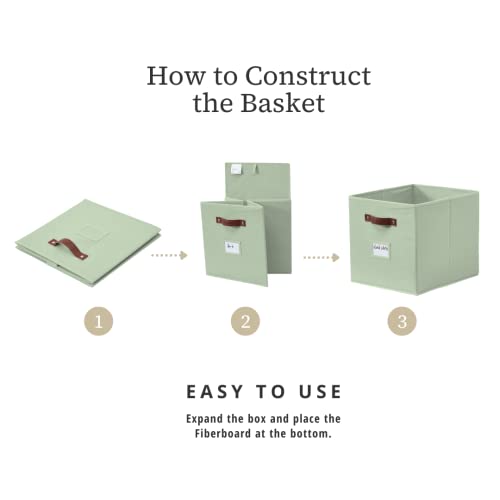 Storage Baskets 13x15x13 Storage Cube Bins with Label Holders