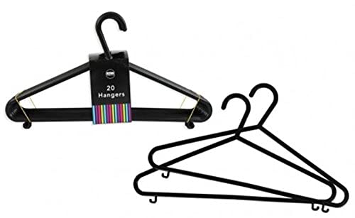 YöL Pack of 20 plastic hangers, Black