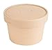 Disposable Paper Food Storage & Freezer Containers with Vented Lids, Pack of 25 Biodegradable, Compostable Cup-and-a-Half Size Pails Great for Soups, Ice Cream, ‘to Go’ Lunches. Kraft Brown (8 oz.)