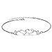 EVERU Heart Anklets for Women 925 Sterling Silver Anklets Adjustable Charm Anklet Valentine's Day Birthday Mother's Day Gifts