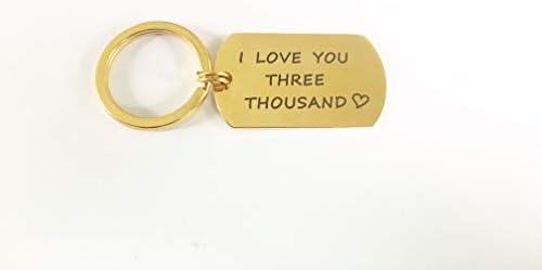 Stainless Steel Lettering Keychain,Keychain Accessories-"I Love You Three Thousand", Gifts for Parent, Lover, Boyfriend, Girlfriend, Wedding Gifts,Holiday Gifts, Golden Keychain