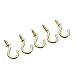 LANSEYQO Mini Ceiling Screw Hooks, 50 Pcs (1/2 inch) Hanging Cup Hooks Brass Plated Screw-in Hooks for Hanging Plants Mug Arts Decorations, Gold
