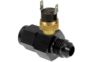 GENERIC American Volt Engine Transmission Oil Cooler Inlet Hose In-Line Thread-On AN Fitting Adapter Thermostat Temperature 12 Volt Electric Cooling Fan Switch Sensor (160'F On - 145'F Off, 6AN)