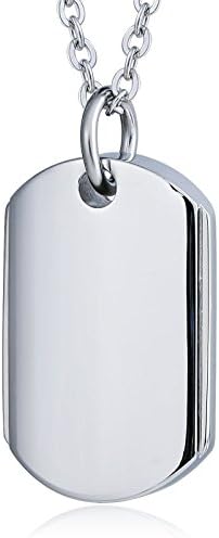 KnSam Urn Necklace for Men Women Stainless Steel Ash Memorial Pendant Smooth Tag Silver Engravable