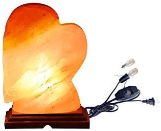 AMOYSTONE Small Heart Shape Himalayan Natural Salt Lamp Hand Carved Rock Night Light with UL Switch Dimmer Cord