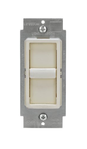 Leviton 6672-1LT SureSlide Universal 150W LED/CFL Incandescent Slide-To-Off Dimmer, Light Almond