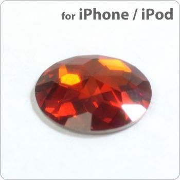 Cubic Zirconia Diamond Touch Me! Button Sticker for iPhone, iPod, and iPad (Red)