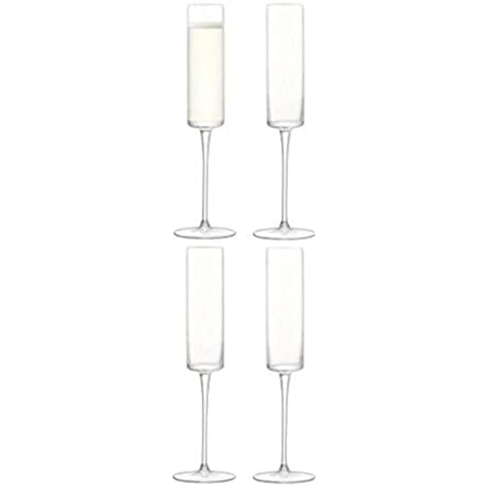 LSA Otis Champagne Flute 150ml Clear | Set of 4 | Mouthblown & Handmade Glass | OF04