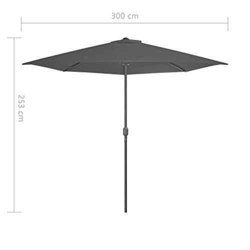 Festnight Halb-Sonnenschirm Ampelschirm mit Aluminiummast 5 Stahlrippen Outdoor Sonnenschutz Strandschirm Terrassenschirm 300 x 150 x 253 cm 3 Farben – Bild 6