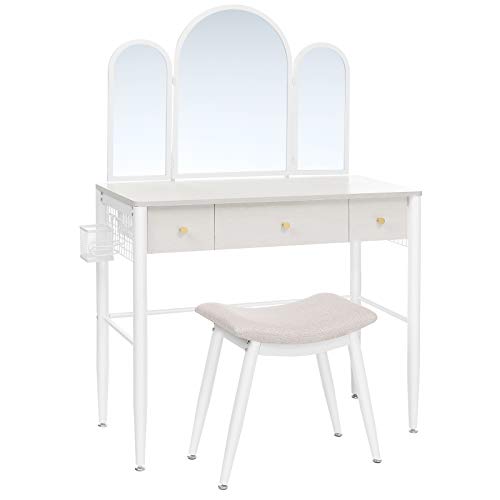 VASAGLE Makeup Vanity Table Set, Dressing Table, Makeup Table with