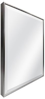 Slim Border 24-Inch x 18-Inch Rectangular Mirror in Pewter