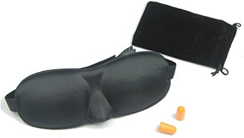 ZH 3D Sleep Mask/Travel Pouch-Best Night Blinder Eyeshade for Men Women Kids (Black)