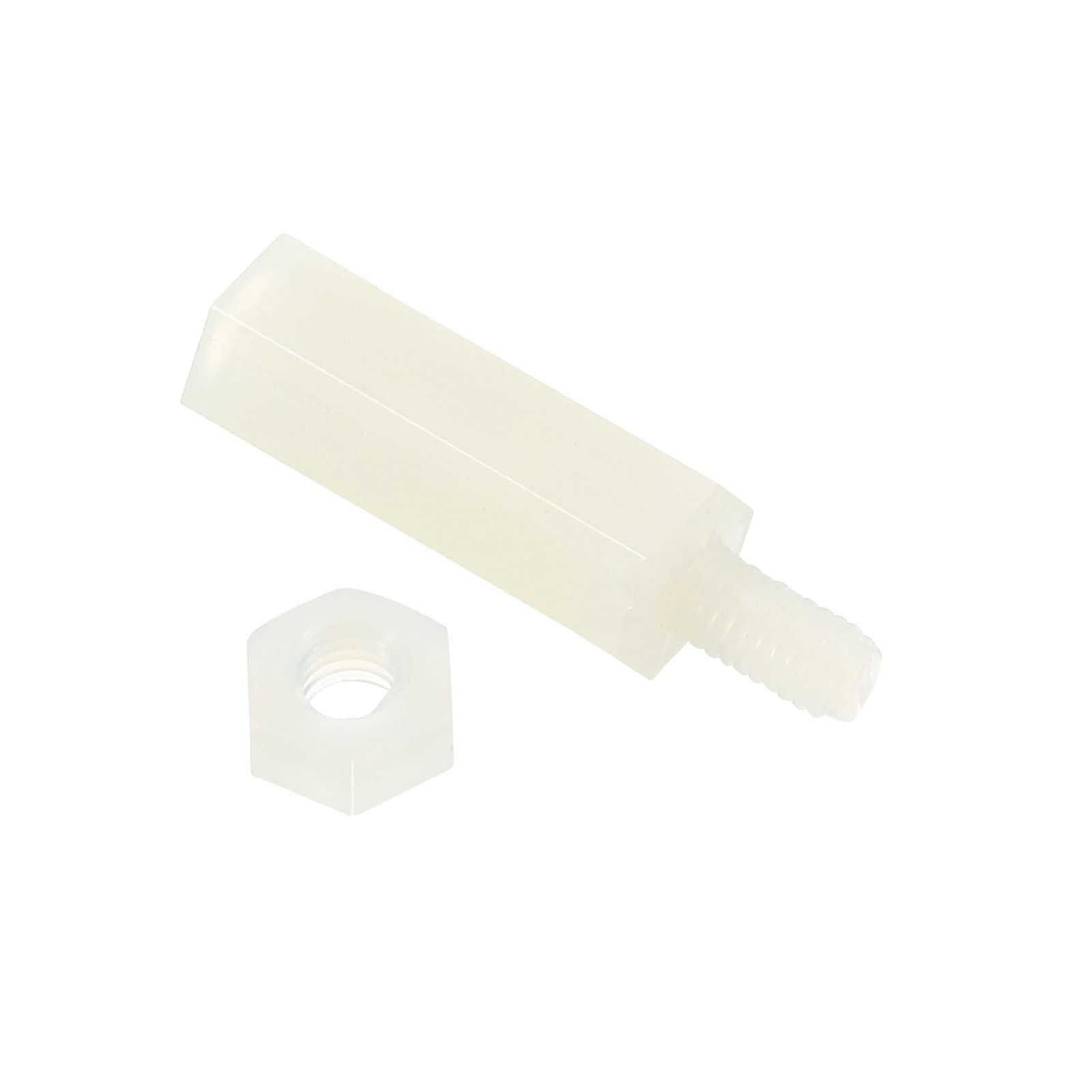 PATIKIL M3 Standoff Screws 40 Pack Nylon Hex PCB Standoffs Nuts for Motherboards, Computer Cases, Circuit Boards, Electronics, (15mm+6mm, White)
