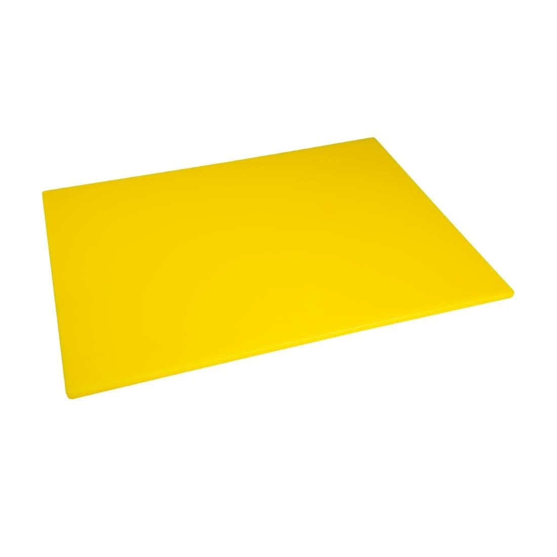Hygiplas Low Density Yellow Chopping Board Large 600x450x10mm - Colour Coded, Dishwasher Safe Cutting Board HC883