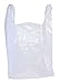 JA Kitchens 200 Large Plastic Grocery T-Shirt Bags - Plain White 12
