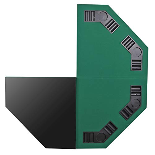 JungleA-48-inch-Portable-Poker-Table-Top-Folding-Octagon-8-Player-Poker-Cover-Topper-Casino-Layout-Cover-with-Carrying-Case