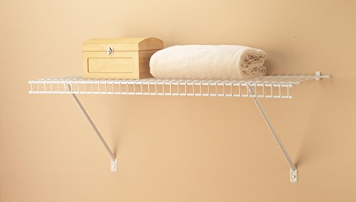 ClosetMaid Wire Shelf Kit with Hardware, 2 Ft. Wide, for Pantry, Closet, Laundry, White Vinyl Finish