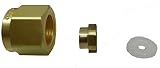 Fittings 320 CGA Female to 1-8 NPT Female Adapter Regulator Inlet Nipple - Air