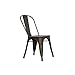 DHP Fusion Metal Dining Chair with Wood Seat, Distressed Metal Finish for Industrial Appeal, Set of two, Copper