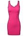 FLORIA Womens Scoop Neck Fitted Stretch Bodycon Mini Tank Sexy Dress (S-3X)
