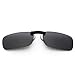 Laura Fairy Polarized Clip-on Sunglasses for Women Men, Rectangle Anti-UV 400 Lens Flexible Clip on Eyeglasses (A-black, 55)