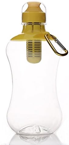 BPA Free Water Bottle Sports Carbon Filter Water Bottle with Carry Cap 18.5-Ounce-yellow