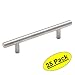 Cosmas 305-96SS True Solid Stainless Steel Construction Euro Style Cabinet Hardware Bar Handle Pull - 3-3/4" (96mm) Hole Centers - 25 Pack