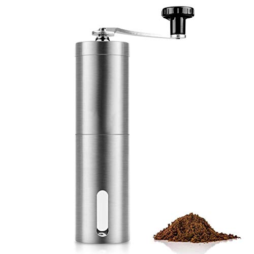 ATUIO - Manuelle Kaffeemühle, Manuelle Rostfreie Espresso Mühle, Edelstahlbohnenmühle, Verstellbarer Konischer…