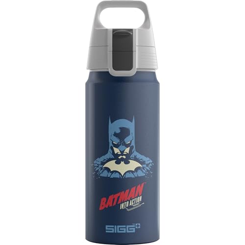 Sigg - Aluminium drinking bottle for children - WMB ONE Batman Into Action Blue - Suitable for carbonated drinks - Leak-proof - Feather light - BPA-free - Blue - 0.6 L