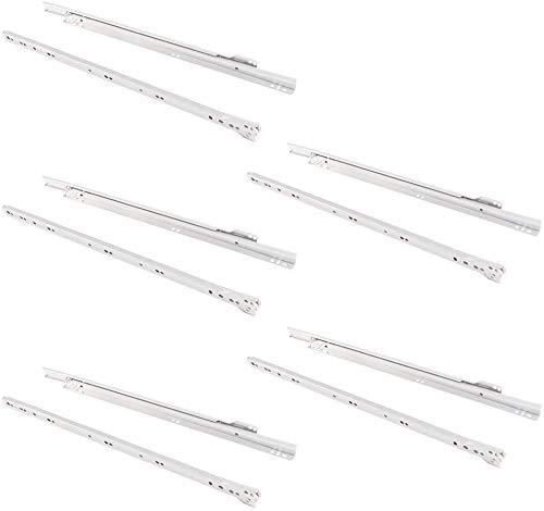 Jdel Sliding 500 mm with Partial Extraction White Pack of 5 Drawer Runners