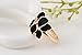 ACEFEEL Rose Gold Plated AAA Zirconia Crystal Luxurious Black Enamel Flower Design Cocktail Ring Size 7