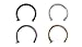 Cocorina 4 pack - 18 Gauge Nose Ring Hoops 8mm 5/16 in Black, Gold, Silver & Rainbow