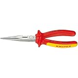 Knipex 2618200SBA Long Nose Pliers with Cutter, 1000 Volt Rated, 8 Inch