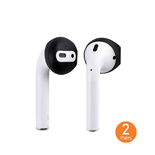 AirPods Earbuds [Fit Charge Case] Super Thin Buds Apple AirPods EarPods Earbud airpods eartips 2 Pairs (Black)